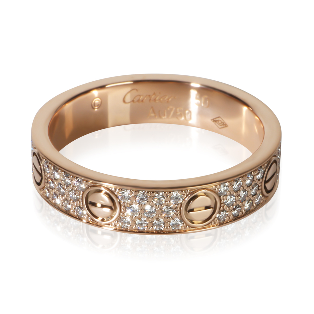 Cartier Rose Gold Diamond Small Model Love Ring